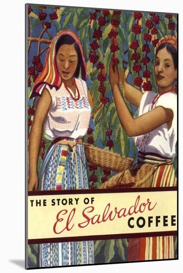 El Salvador Coffee, Pickers-null-Mounted Art Print