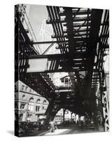 El' Second and Third Avenue Lines, Hanover Square and Pearl Street, Manhattan-Berenice Abbott-Stretched Canvas