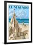 El Segundo, California - Sandcastle-Lantern Press-Framed Premium Giclee Print