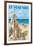 El Segundo, California - Sandcastle-Lantern Press-Framed Art Print