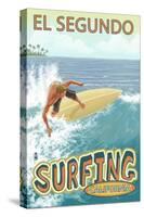 El Segundo, California - Surfer-Lantern Press-Stretched Canvas