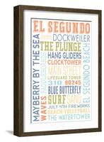 El Segundo, California - Typography-Lantern Press-Framed Art Print