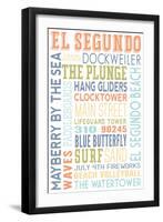 El Segundo, California - Typography-Lantern Press-Framed Art Print