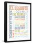 El Segundo, California - Typography-Lantern Press-Framed Art Print