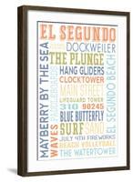 El Segundo, California - Typography-Lantern Press-Framed Art Print