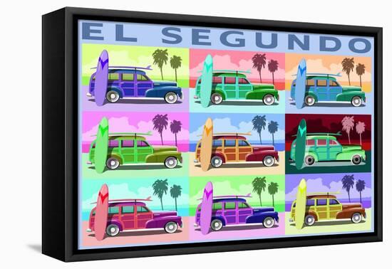 El Segundo, California - Woody Pop Art-Lantern Press-Framed Stretched Canvas