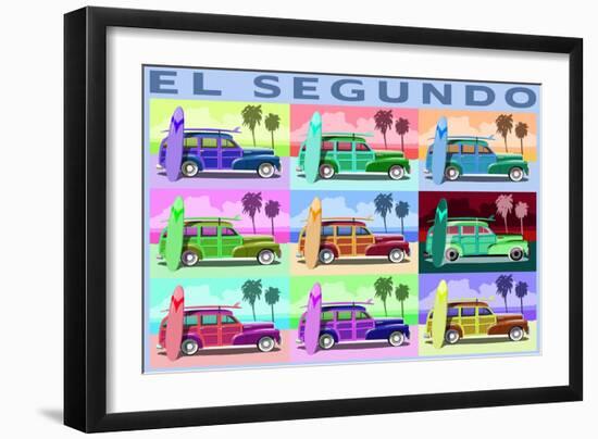 El Segundo, California - Woody Pop Art-Lantern Press-Framed Art Print