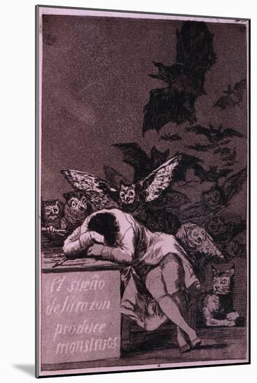 El Sueno De La Razon Produce Monstros-Francisco de Goya-Mounted Art Print