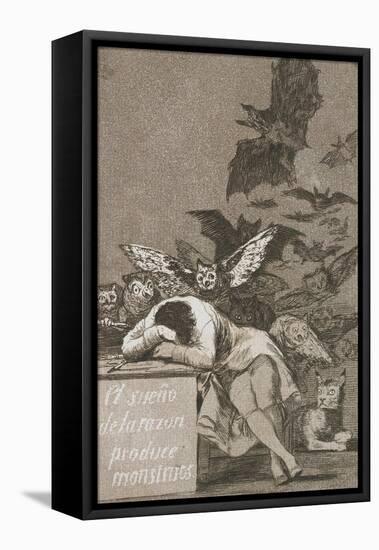 El Sueño De La Razón Produce Monstruos (The Sleep of Reason Produces Monsters)-Francisco de Goya-Framed Stretched Canvas