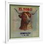 El Toro Brand - California - Citrus Crate Label-Lantern Press-Framed Art Print