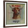 El Toro Brand - California - Citrus Crate Label-Lantern Press-Framed Art Print