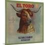 El Toro Brand - California - Citrus Crate Label-Lantern Press-Mounted Art Print