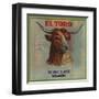 El Toro Brand - California - Citrus Crate Label-Lantern Press-Framed Art Print