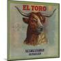 El Toro Brand - California - Citrus Crate Label-Lantern Press-Mounted Art Print