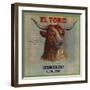 El Toro Brand - California - Citrus Crate Label-Lantern Press-Framed Art Print