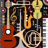 Abstract Colored Music Instruments, Full Scalable Vector Graphic, Change the Colors as You Like.-Ela Kwasniewski-Art Print