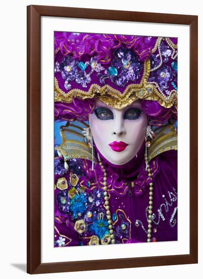 Elaborate Costume for Carnival Festival, Venice, Italy-Jaynes Gallery-Framed Premium Photographic Print