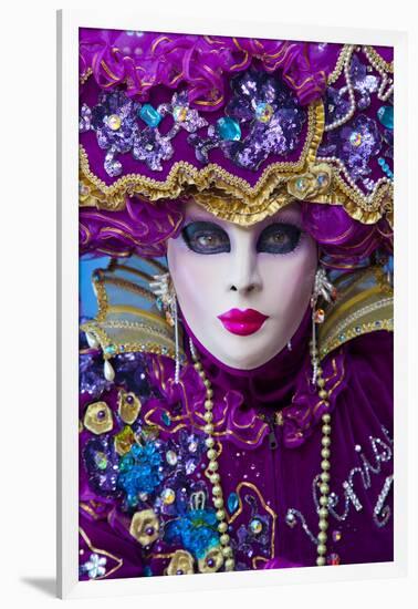 Elaborate Costume for Carnival Festival, Venice, Italy-Jaynes Gallery-Framed Photographic Print