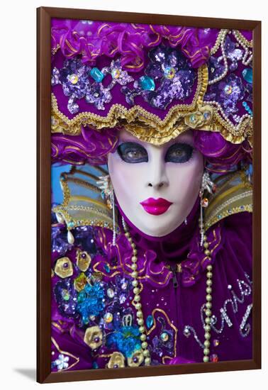 Elaborate Costume for Carnival Festival, Venice, Italy-Jaynes Gallery-Framed Photographic Print