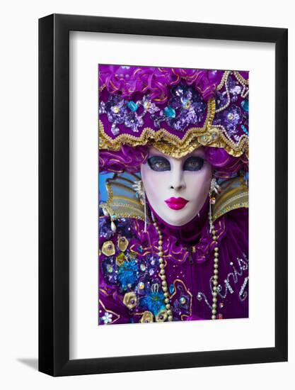 Elaborate Costume for Carnival Festival, Venice, Italy-Jaynes Gallery-Framed Photographic Print