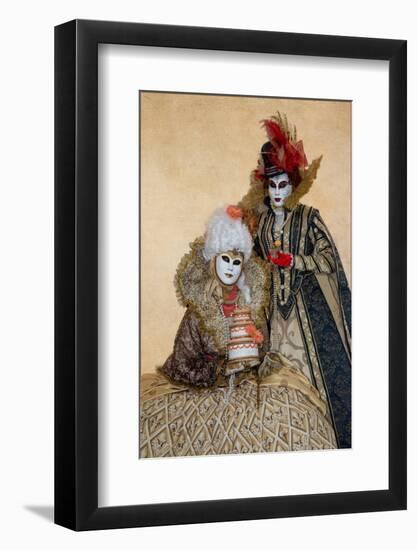 Elaborate Costume for Carnival, Venice, Italy-Darrell Gulin-Framed Photographic Print