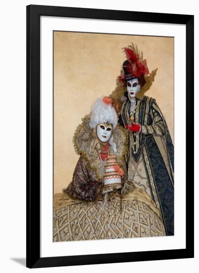 Elaborate Costume for Carnival, Venice, Italy-Darrell Gulin-Framed Photographic Print