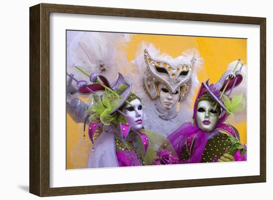 Elaborate Costumes for Carnival Festival, Venice, Italy-Jaynes Gallery-Framed Photographic Print