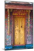 Elaborate Gilded Temple Door and Glass Mosaic on Exterior Wall-null-Mounted Photographic Print