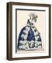 Elaborate Royal Court Dress in Navy Blue with Luxuriant White Frill Design-Augustin De Saint-aubin-Framed Giclee Print