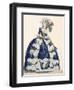 Elaborate Royal Court Dress in Navy Blue with Luxuriant White Frill Design-Augustin De Saint-aubin-Framed Premium Giclee Print