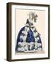 Elaborate Royal Court Dress in Navy Blue with Luxuriant White Frill Design-Augustin De Saint-aubin-Framed Giclee Print