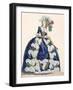 Elaborate Royal Court Dress in Navy Blue with Luxuriant White Frill Design-Augustin De Saint-aubin-Framed Giclee Print