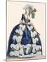 Elaborate Royal Court Dress in Navy Blue with Luxuriant White Frill Design-Augustin De Saint-aubin-Mounted Giclee Print