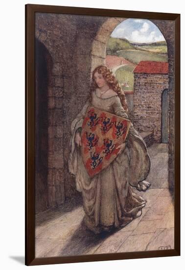 Elaine and Shield, Legend-Eleanor Fortescue Brickdale-Framed Art Print