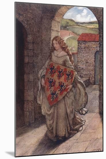 Elaine and Shield, Legend-Eleanor Fortescue Brickdale-Mounted Art Print