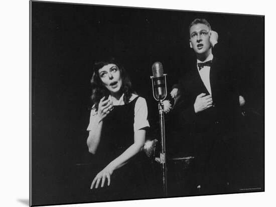 Elaine May and Mike Nichols Appearing at the "Blue Angel"-Peter Stackpole-Mounted Premium Photographic Print