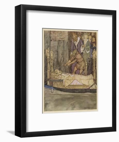 Elaine of Astolat-Arthur Rackham-Framed Art Print