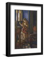 Elaine the "Lily-Maid of Astolat" Otherwise Known as the Lady of Shalott Working-Eleanor Fortescue Brickdale-Framed Photographic Print