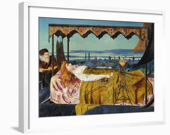 Elaine: Then Rose the Dumb Old Servitor and the Dead Steer'd by the Dumb Went Upward with the Flood-John Atkinson Grimshaw-Framed Giclee Print