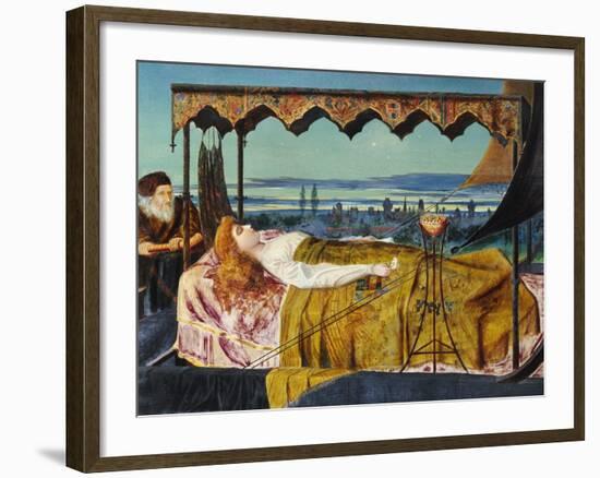 Elaine: Then Rose the Dumb Old Servitor and the Dead Steer'd by the Dumb Went Upward with the Flood-John Atkinson Grimshaw-Framed Giclee Print