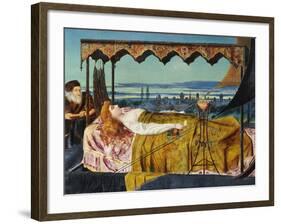 Elaine: Then Rose the Dumb Old Servitor and the Dead Steer'd by the Dumb Went Upward with the Flood-John Atkinson Grimshaw-Framed Giclee Print