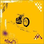 Grunge Motorcycle Background Vector-elanur us-Framed Art Print