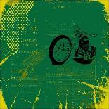 Grunge Motorcycle Background Vector-elanur us-Framed Art Print