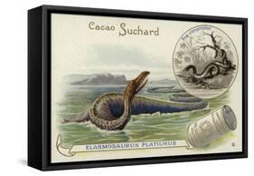 Elasmosaurus and Boa Constrictor-null-Framed Stretched Canvas