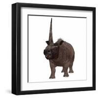 Elasmotherium on White Background-Stocktrek Images-Framed Art Print