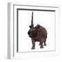 Elasmotherium on White Background-Stocktrek Images-Framed Art Print