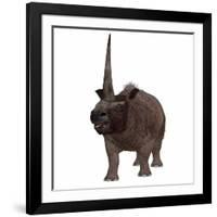 Elasmotherium on White Background-Stocktrek Images-Framed Art Print