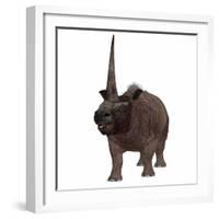 Elasmotherium on White Background-Stocktrek Images-Framed Art Print