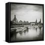 Elbe River, and City Skyline, Dresden, Saxony, Germany-Jon Arnold-Framed Stretched Canvas