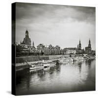 Elbe River, and City Skyline, Dresden, Saxony, Germany-Jon Arnold-Stretched Canvas